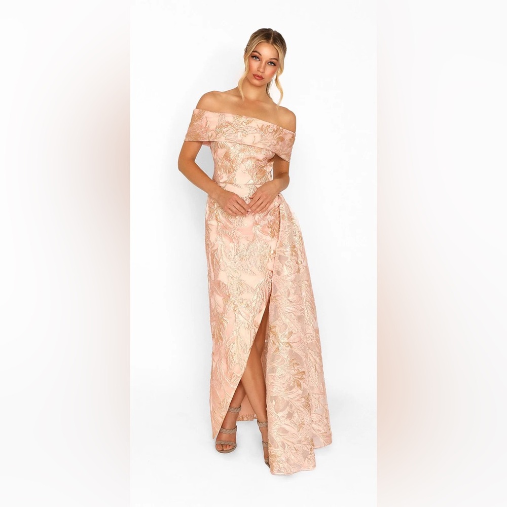 Nicole Bakti Asymmetrical Pink and Gold Dress